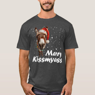 T-shirt Joyeux Âne Kissmyass Sarcastique Noël Drôle Pyjama