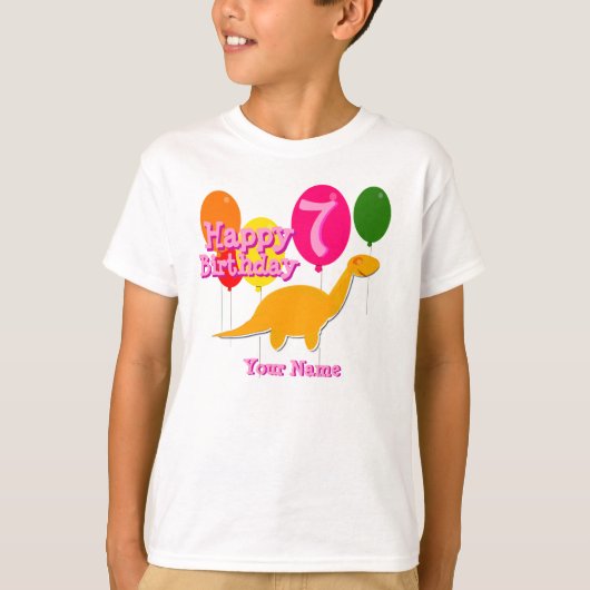 T-shirt Joyeux anniversaire 7 ans de partie de ballon de (Devant)