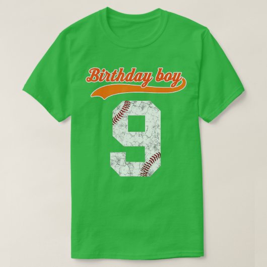T-shirt Joyeux Anniversaire 9e 9 ans Vieux Baseball Cadeau (Design devant)