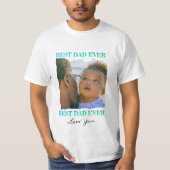 T-shirt Joyeux anniversaire à papa, collage photo multiple (Devant)