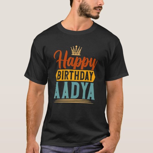 T-shirt Joyeux anniversaire Aadya (Devant)