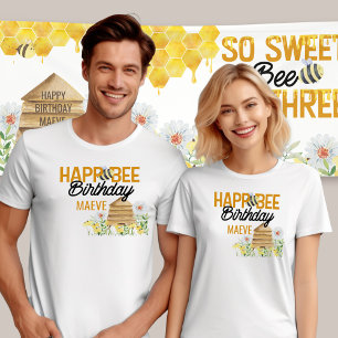 T-shirt Joyeux anniversaire abeille à l'abeille bourdon et