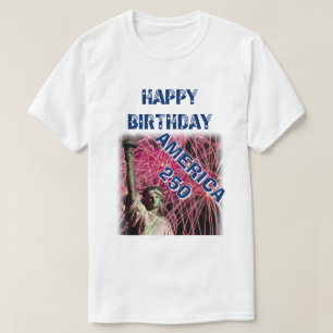 T-shirt Joyeux Anniversaire Amérique 250 Étoiles Rayures B
