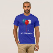 T-shirt Joyeux anniversaire Amérique (ballons) (Devant entier)