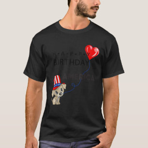 T-shirt Joyeux anniversaire Amérique USA Patriotic Puppy
