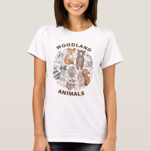 T-shirt Joyeux Anniversaire Animaux Mignons de la Forêt