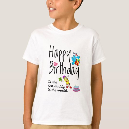 T-shirt Joyeux anniversaire au meilleur papa du monde (Devant)
