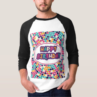 T-shirt Joyeux anniversaire avec texte personnalisé Cercle