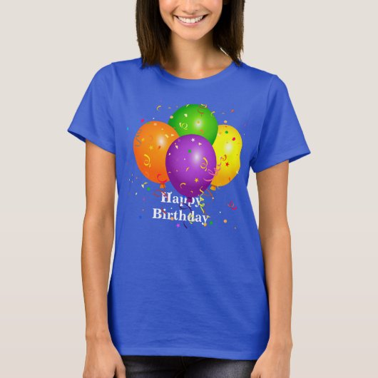 T-shirt "Joyeux anniversaire", Ballons de fête (Devant)