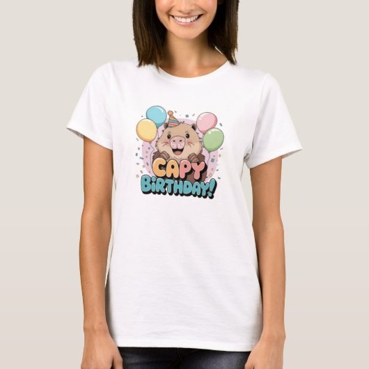 T-shirt Joyeux Anniversaire Capy ! (Devant)