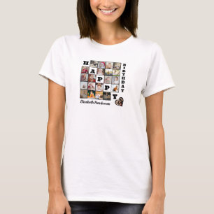 T-shirt Joyeux anniversaire Custom 21 Photo Collage Cadeau