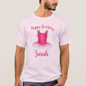 T-shirt Joyeux Anniversaire Danse Ballet Rose Ballerina Tu (Devant)