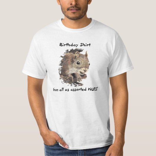 T-shirt Joyeux anniversaire de tous nous NUTS mignon écure (Devant)