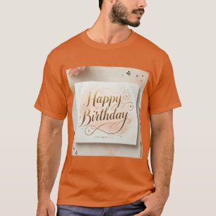 T-shirt Joyeux anniversaire Elegant Gold Design