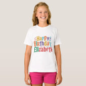 T-shirt Joyeux Anniversaire Elizabeth : Faites-le sien de  (Devant entier)
