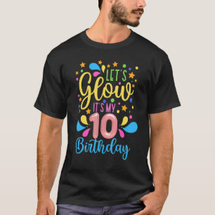 T-shirt Joyeux Anniversaire Fête de Glow C'est mon 10ème