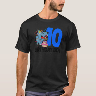 T-shirt Joyeux anniversaire garçon 10 femmes Hippopotamus