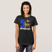 T-shirt Joyeux anniversaire garçon 5 Golden Retriever Chie (Devant entier)