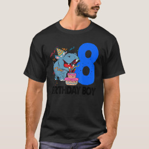 T-shirt Joyeux anniversaire garçon 8 femmes Hippopotamus P