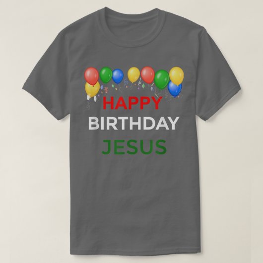 T-shirt Joyeux anniversaire Jésus T cadeau de Noël (Design devant)