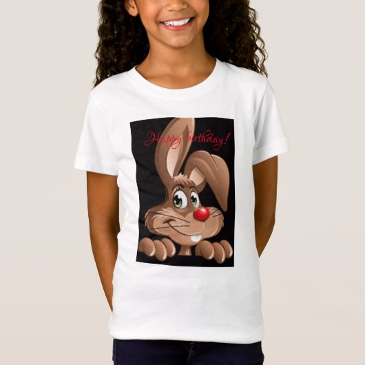 T-Shirt Joyeux anniversaire lapin (Devant)