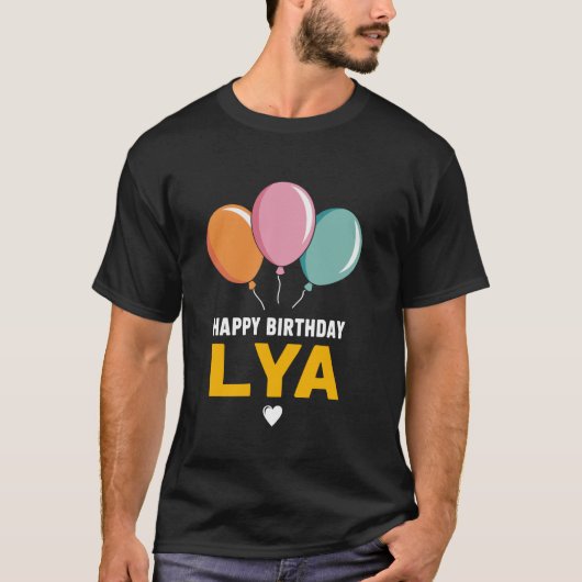 T-shirt Joyeux Anniversaire Lya (Devant)