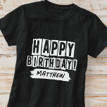 T-shirt Joyeux Anniversaire Moderne Jouer Amusant Simple S<br><div class="desc">Ce design simple et moderne est composé d'une jolie typographie sans serif.</div>