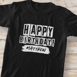 T-shirt Joyeux Anniversaire Moderne Jouer Amusant Simple S<br><div class="desc">Ce design simple et moderne est composé d'une jolie typographie sans serif.</div>