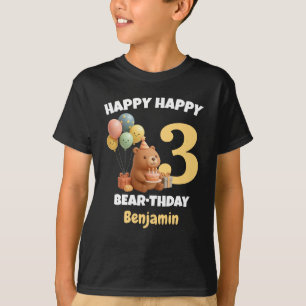 T-shirt JOYEUX ANNIVERSAIRE OURS EN PELUCHE 3ème Anniversa