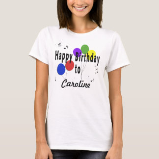 T-shirt Joyeux anniversaire personnalisé et ballons