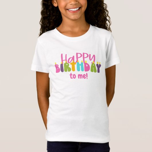 T-Shirt Joyeux anniversaire pour moi Bougies colorées (Devant)
