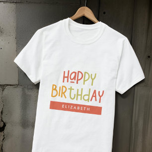T-shirt Joyeux Anniversaire Preppy Jouer Amusant Simple Sa