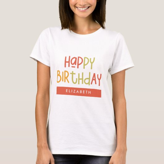 T-shirt Joyeux Anniversaire Preppy Jouer Amusant Simple Sa (Devant)