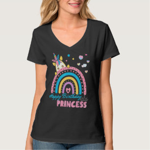 T-shirt Joyeux Anniversaire Princesse Unicorne & Rainbow T