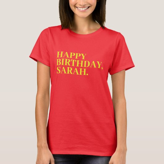 T-shirt Joyeux anniversaire Sarah | Anniversaire Sarah (Devant)