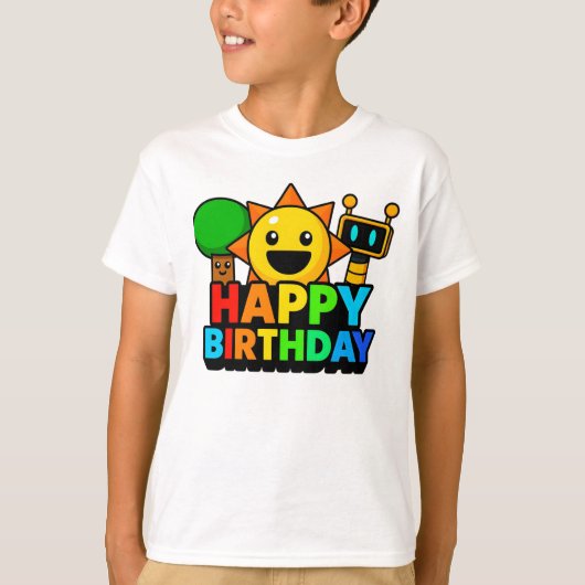 T-shirt Joyeux Anniversaire Sprunki - Arbre Soleil Funbot (Devant)