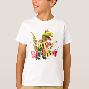 T-shirt Joyeux Anniversaire Statue de Dinosaure – Vêtement