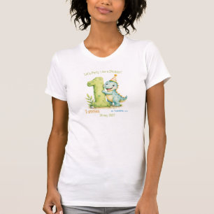 T-shirt Joyeux Anniversaire sur le thème des dinosaures mi