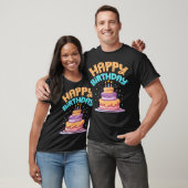 T-shirt Joyeux Anniversaire Trois Niveau Gâteau d'Annivers (Unisexe)