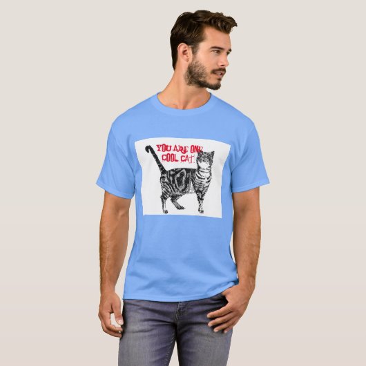 T-shirt Joyeux anniversaire Vous Cool Tabby Chat Carte d'a (Devant entier)