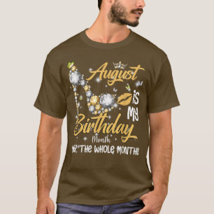 T-shirt Joyeux Août Est Mon Anniversaire Femmes Anniversai