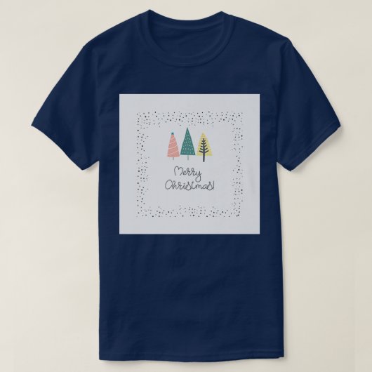 T-shirt Joyeux Arbres de Noël rose vert Jaune Print Déco (Design devant)