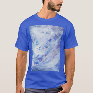 T-shirt Joyeux Art Acrylique Abstrait Peinture En Bleu, Bl