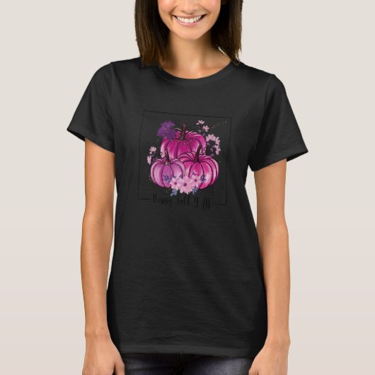 T-shirt Joyeux automne Yall Citrouille Leopard automne aut (Devant)