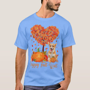 T-shirt Joyeux automne YAll Corgi Citrouille chien Thanksg