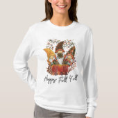 T-shirt Joyeux automne Y'all Jardin des femmes Gnome Leopa (Devant)