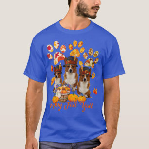 T-shirt Joyeux automne Yall Thanksgiving Trois Corgis auto