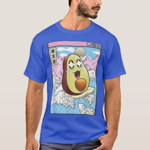 T-shirt Joyeux Avocado Surf Japanes Waves Kawaii Anime V