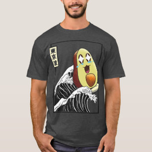 T-shirt Joyeux Avocado Surf Japon Kanagawa Wave Kawaii A