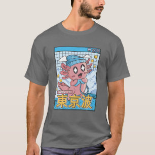 T-shirt Joyeux Axolotl Jeu Vaporwave esthétique Kawaii Ga